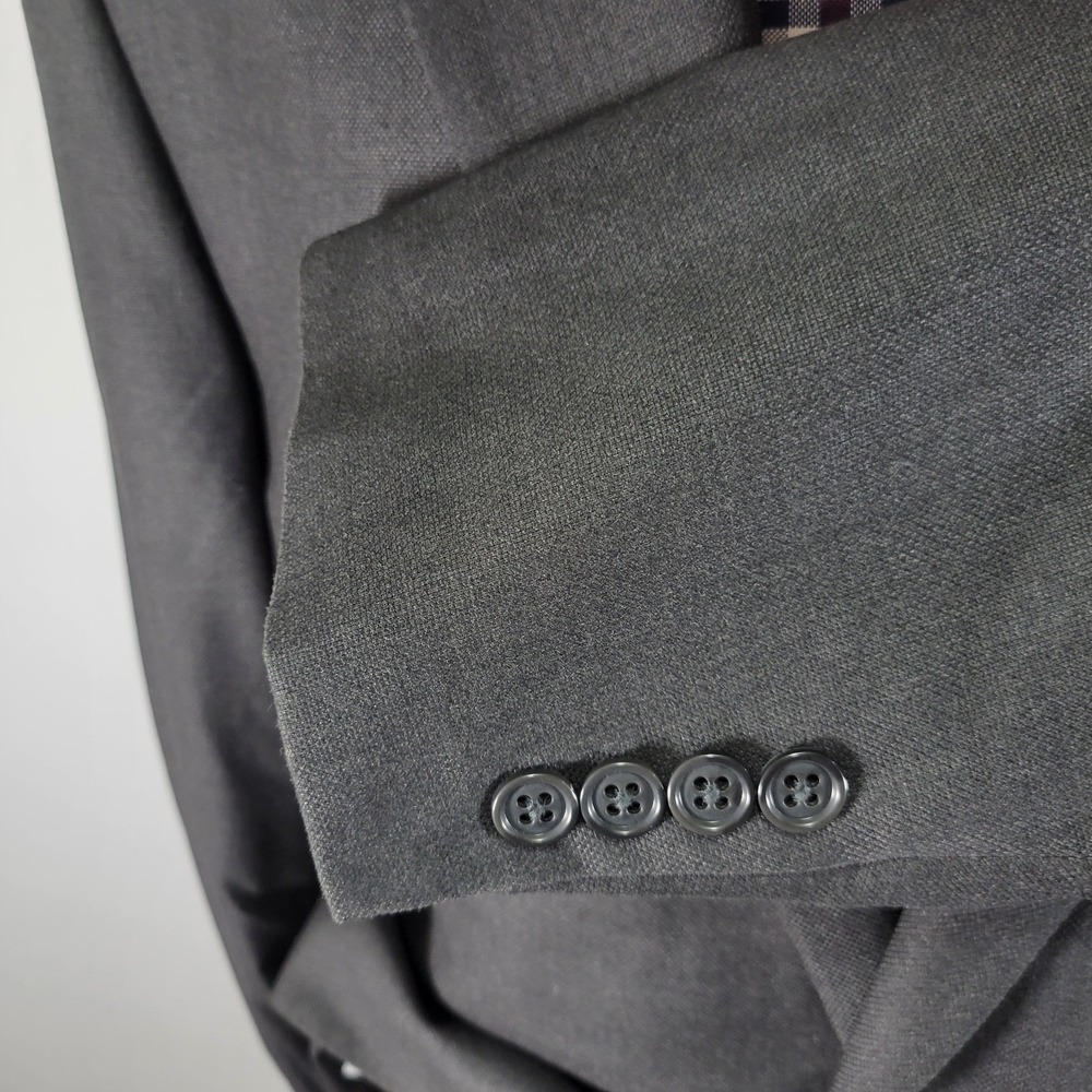 Croft Barrow Men's Sport Coat Blazer‎ Two Button Charcoal Gray Poly Blend 42R - Picture 9 of 13